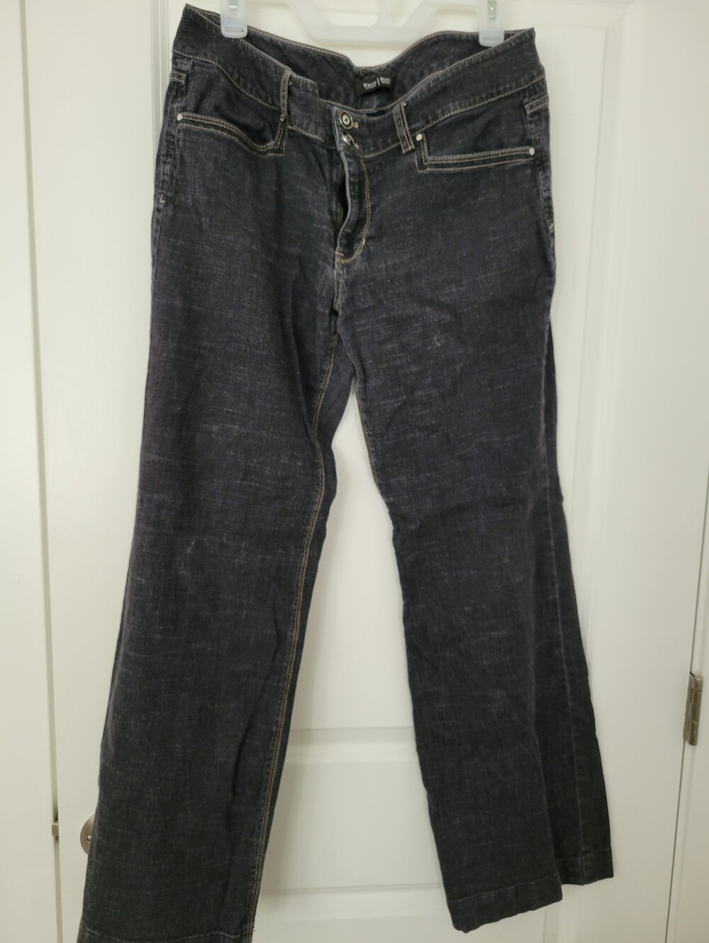 White House Black Market Black Washed Denim Pants